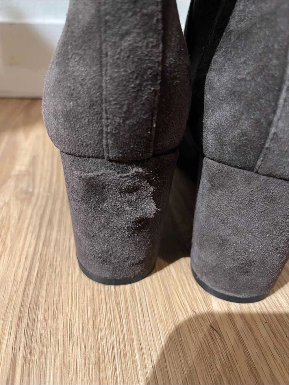 Calvin Klein Pointed Toe Suede Ankle Boots - Dark Brown